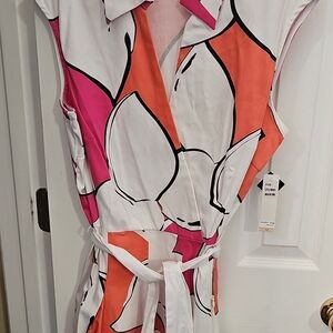 Studio One Pink and Orange Floral Dress